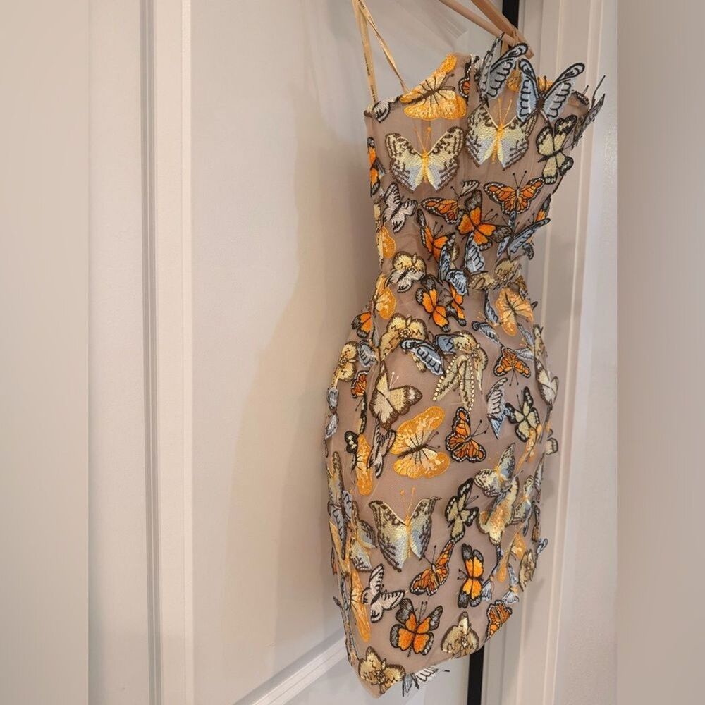 NWOT BRONX AND BANCO Bella Butterfly Maraya Multi Strapless Mini Dress - Picture 8 of 16